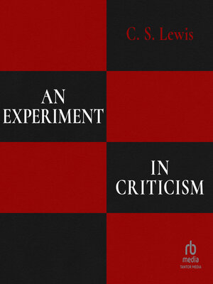 cover image of An Experiment in Criticism